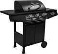 Barbecue à gaz GRILL-3F Amig, dimensions 117x52x103 cm, Acier Inoxydable finition noire, Grille XXL monté sur roues et thermomètre