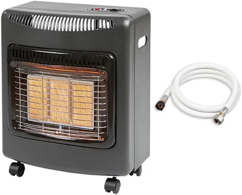 FAVEX, 3 Puissances de Chauffe -jusqu'à 40 m², Chauffage d'appoint à gaz Ektor Mini, Livré avec tuyau à visser, Intérieur, finition noire