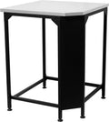 Table, Charge Max 100kg, Plateau en Acier Inoxydable 705x705 mm, d'angle pour Cuisine Extérieure, Réglable, Compatible avec Tables, finition noire
