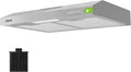 CIARRA hotte aspirante CBCS6903D, Hotte Casquette Engastrable, Filtre au Charbon Inclus, Éclairage LED, 60cm classe énergétique A+, 220 m³/h, Inox