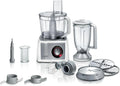 Bosch robot de cuisine MC812S814, bol mélangeur XXL 3,9 L, puissance 1250 W, fouet, fin, acier inoxydable, compact MultiTalent 8, 45 fonctions