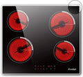 Plaque de cuisson, Table de Cuisson Vitroéramique 60CM Encastrable, Vitrocéramique 4 Feux avec Cadre, Cuisson électrique 6000W, tension 240V