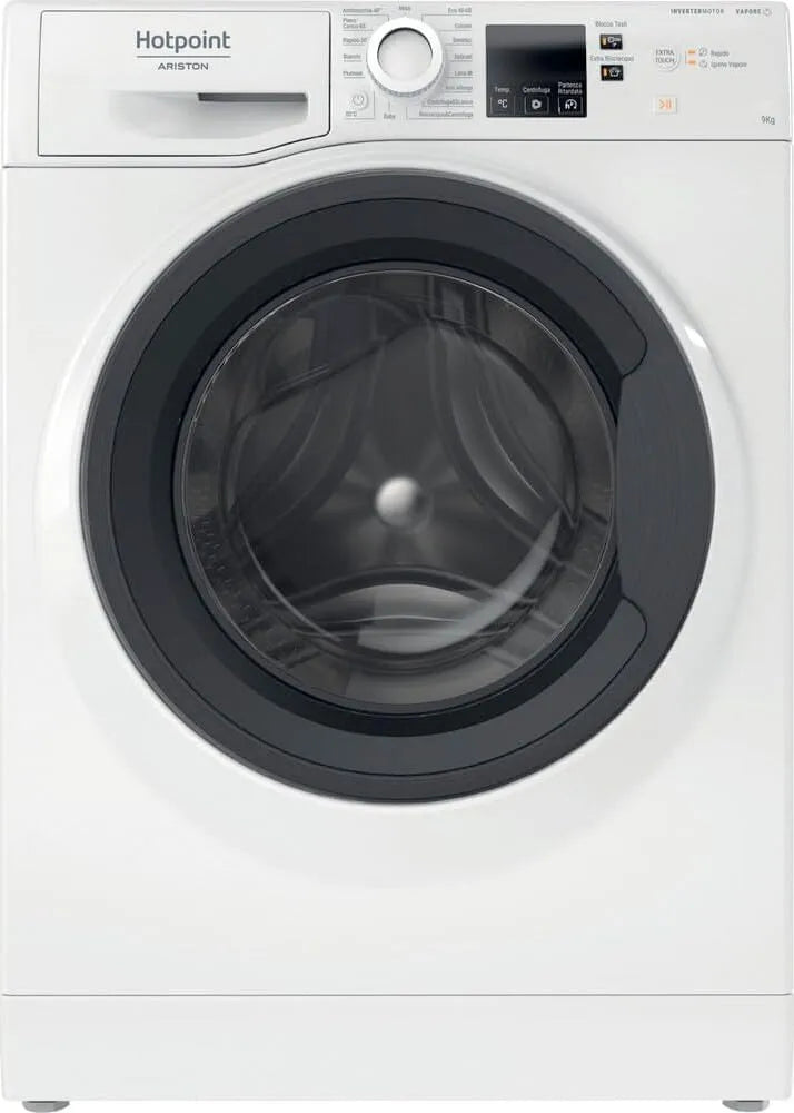 Hotpoint Ariston lave-linge NF97WK 1400, 76dB, Tambour en Acier Inoxydable de 9 Kg, 16 Programmes, Classe Énergétique A, IT Installation Libre