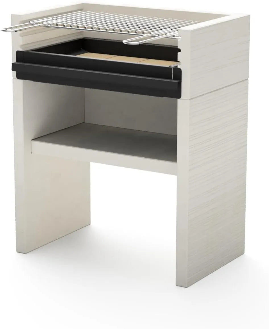 Barbecue 8060 TUOZI, dimensions 78 x 47 x 95 cm, fixe pour charbon modèle VENIT FLEX, REF, Robuste, design moderne extérieur, finition grise